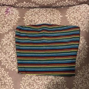 Colorful ribbed tube top